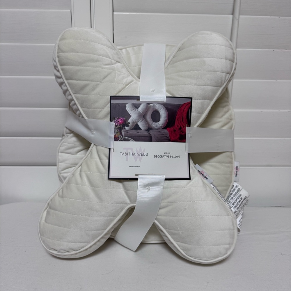 Tabitha Webb velvet "XO" decorative pillows NWT